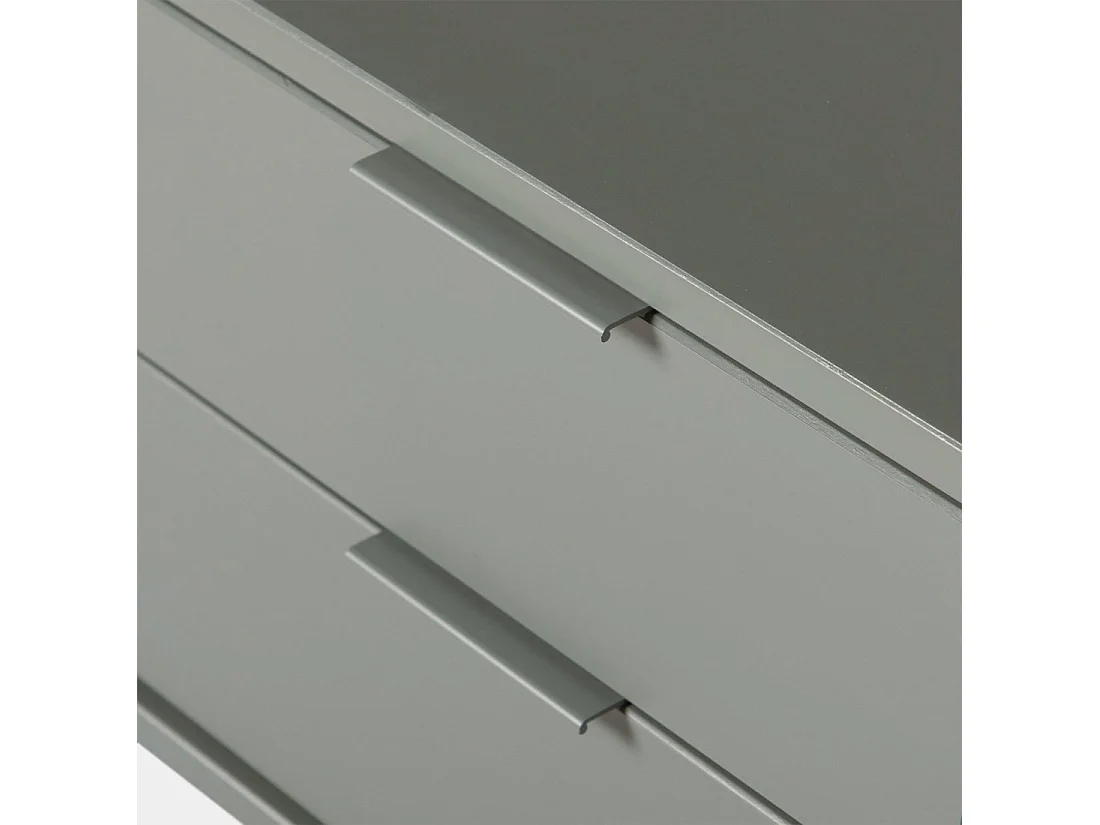 Table de chevet 2 tiroirs en laqué vert anthracite 40x53 cm-Troy