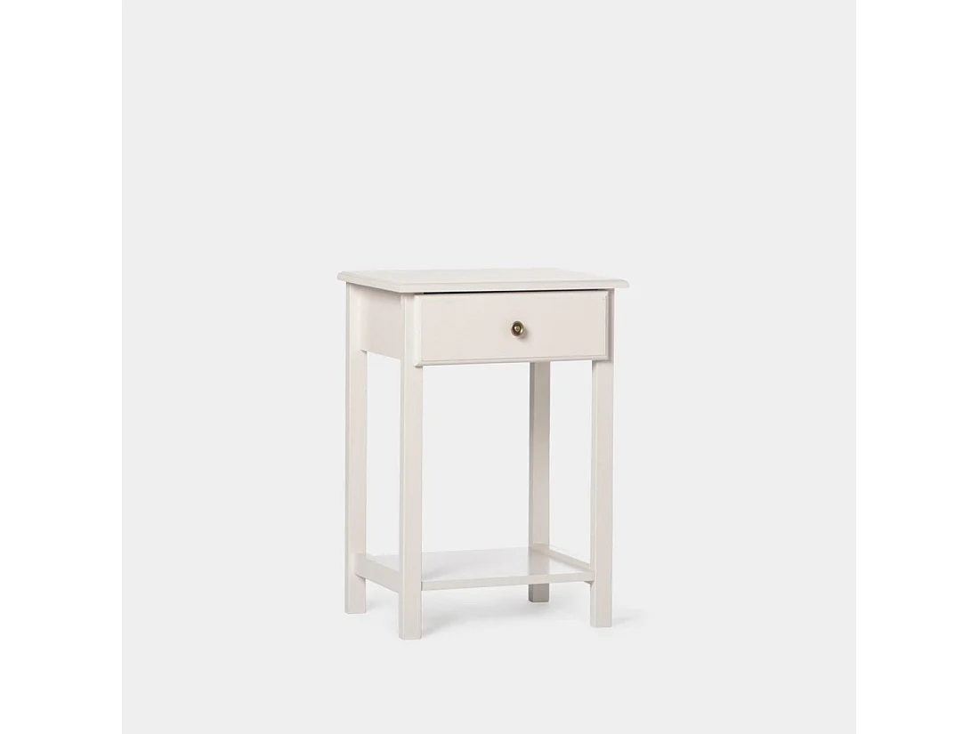 Mesita de noche 1 cajón de Lacado Gris perla 60 x 46- Ruan