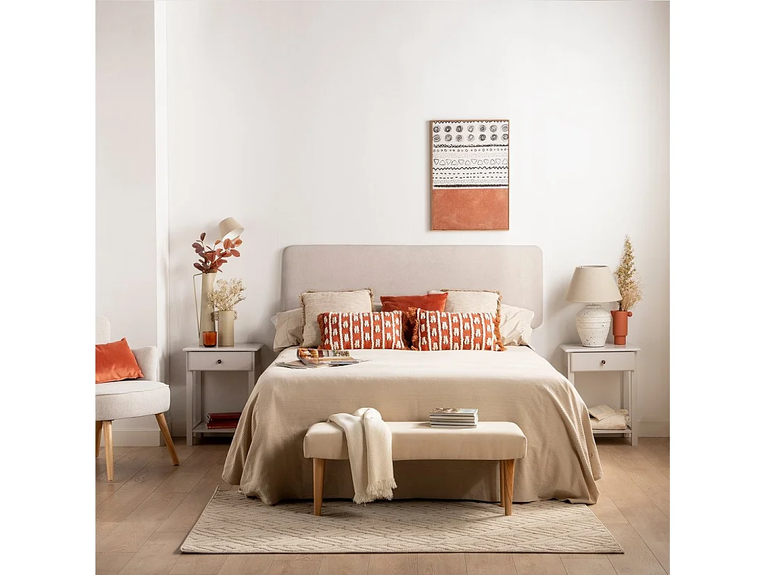 Mesita de noche 1 cajón de Lacado Gris perla 60 x 46- Ruan