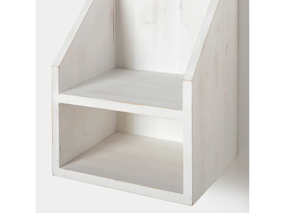 Mesita de noche flotante de Madera Blanco decapado 18 x 36- Folk