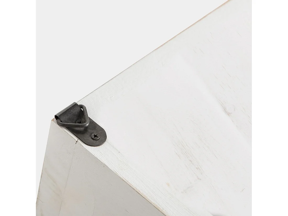 Mesita de noche flotante de Madera Blanco decapado 18 x 36- Folk