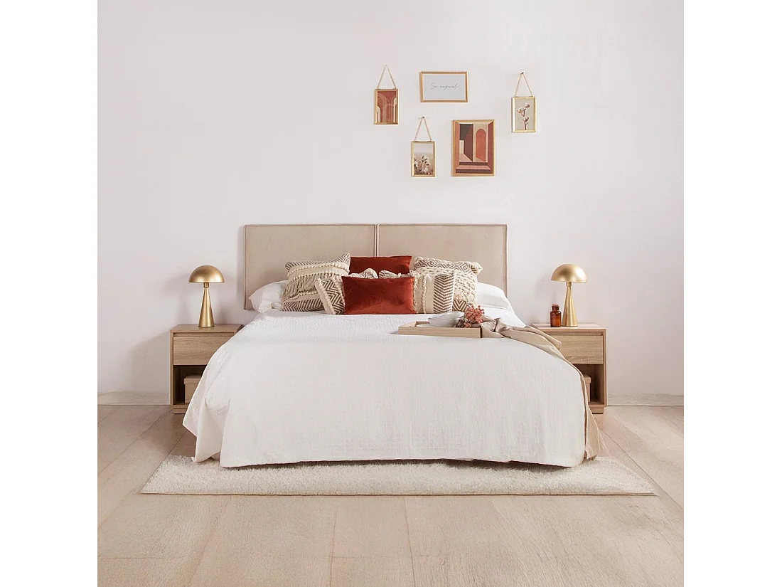 Table de chevet 1 tiroir en bois naturel 40x50 cm-Oslo