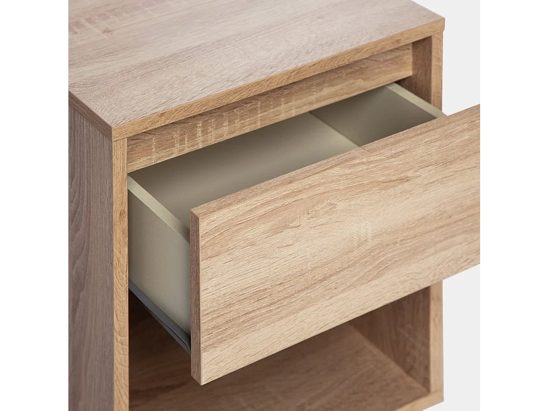 Table de chevet 1 tiroir en bois naturel 40x50 cm-Oslo