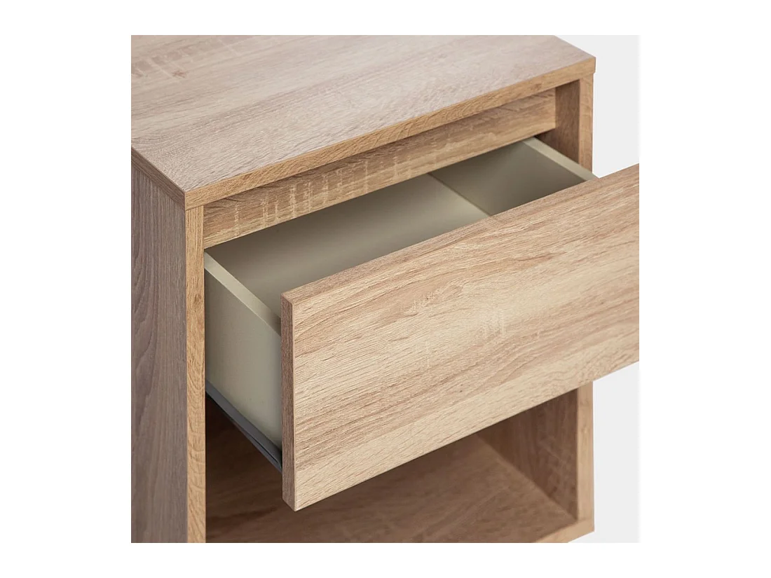 Mesita de noche 1 cajón de Madera Natural 50 x 40- Oslo
