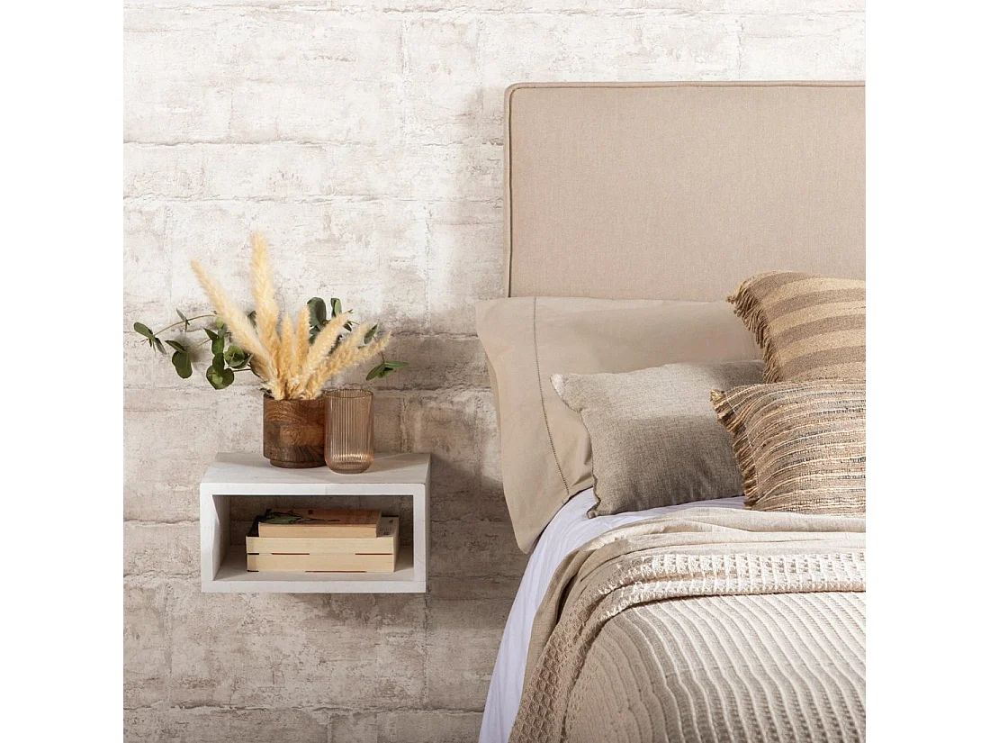 Table de chevet flottante en bois blanc 36x18 cm-Folk