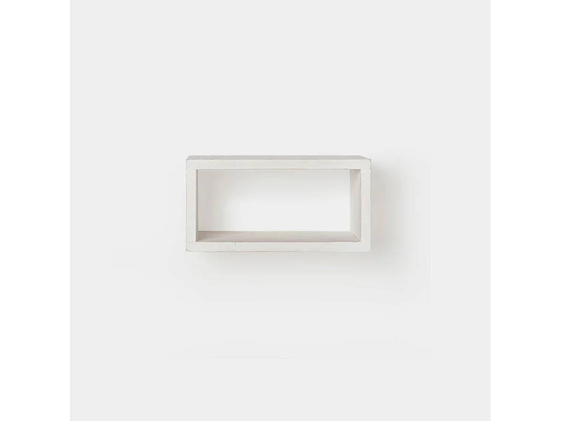 Table de chevet flottante en bois blanc 36x18 cm-Folk