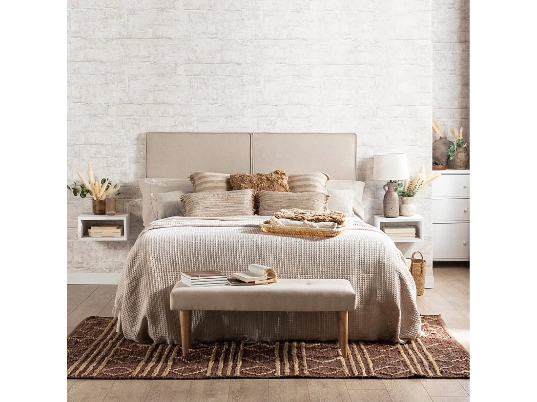 Table de chevet flottante en bois blanc 36x18 cm-Folk