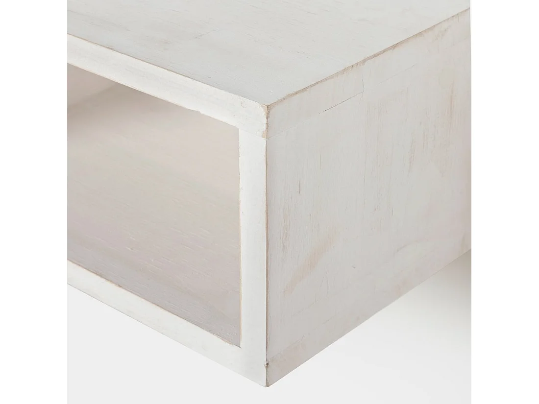 Table de chevet flottante en bois blanc 36x18 cm-Folk