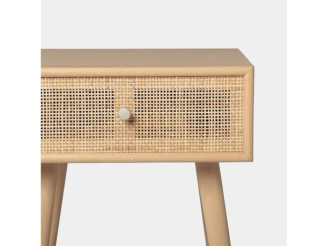 Table de chevet 1 tiroir en rotin naturel 40x61 cm-Lisa