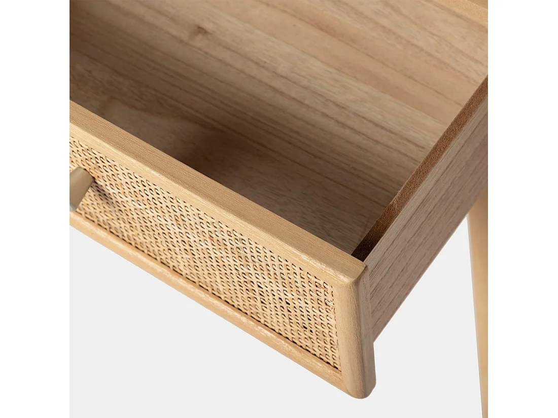 Table de chevet 1 tiroir en rotin naturel 40x61 cm-Lisa
