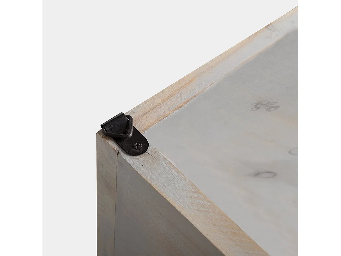 Table de chevet flottante en bois gris décapé 36x18 cm-Folk