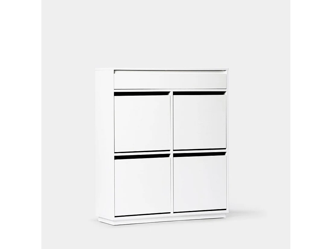 Armoire à chaussures double en laqué blanc 88x103 cm-Oslo