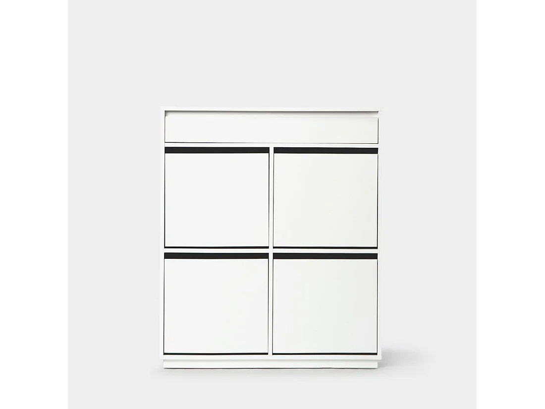 Armoire à chaussures double en laqué blanc 88x103 cm-Oslo