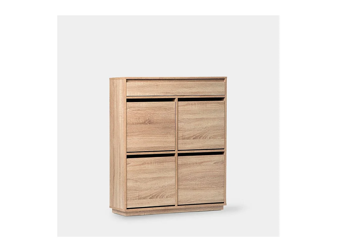 Armoire à chaussures double en bois naturel 88x103 cm-Oslo