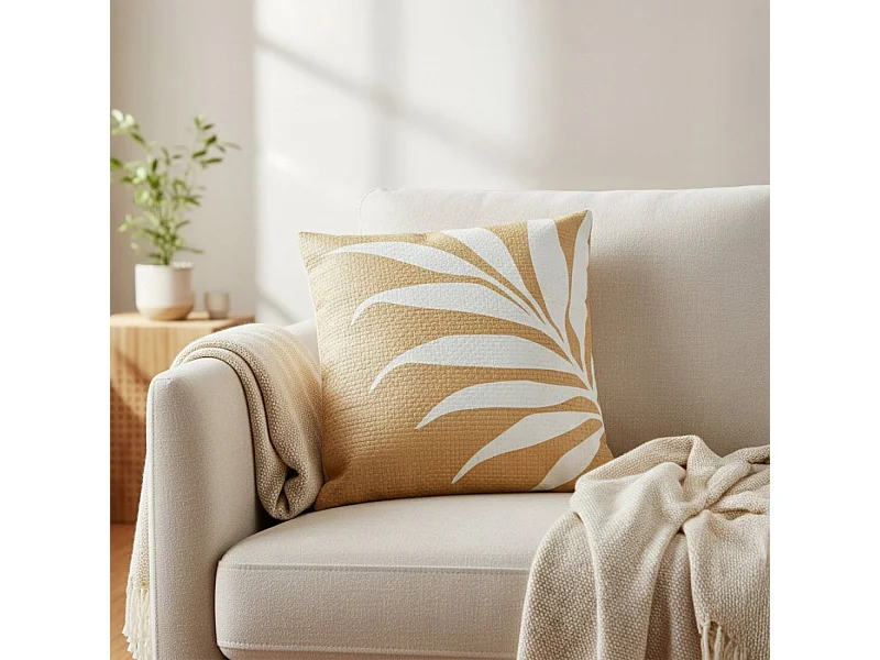 Cojín de Tela Natural 45 x 45- Leaf