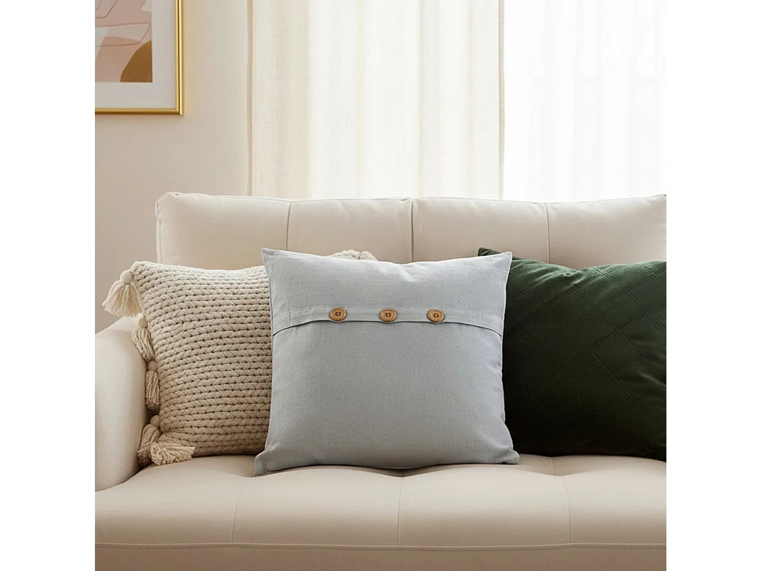 Coussin en tissu bleu 40x40 cm-Buton