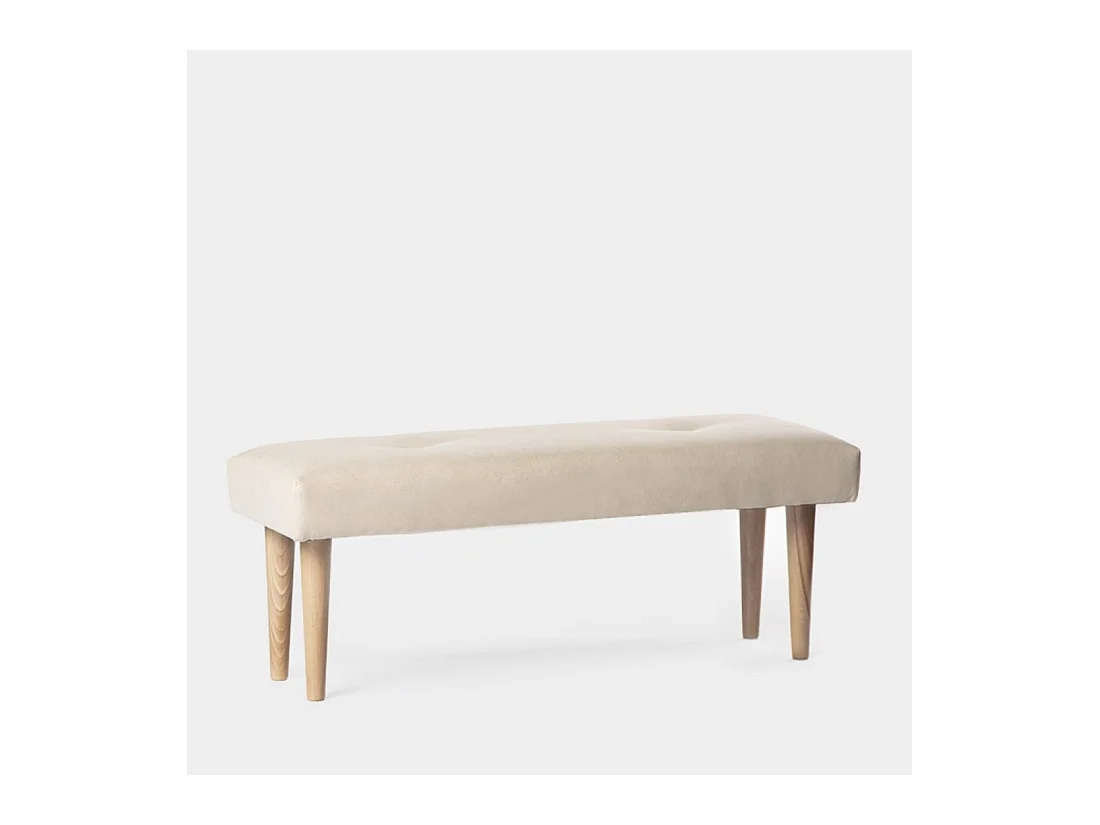 Banco en tissu beige 100x40 cm-Fiore