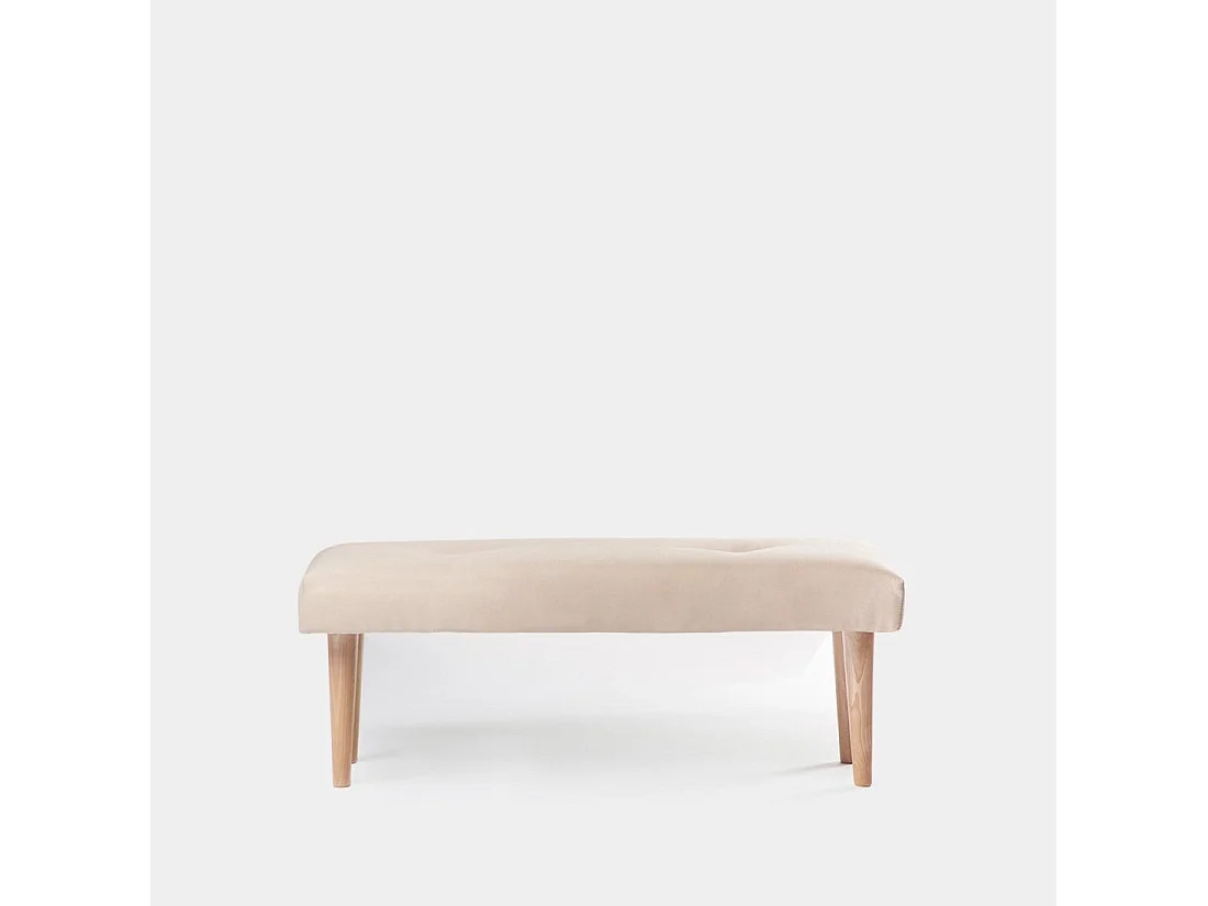 Bout de lit en tissu beige 100x40 cm-Fiore