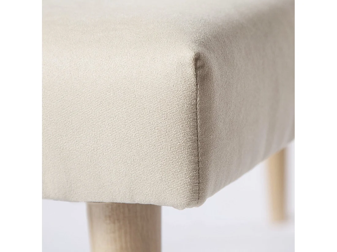Bout de lit en tissu beige 100x40 cm-Fiore