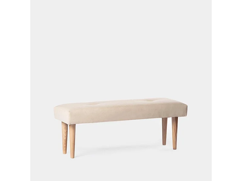 Banco en tissu beige 100x40 cm-Fiore
