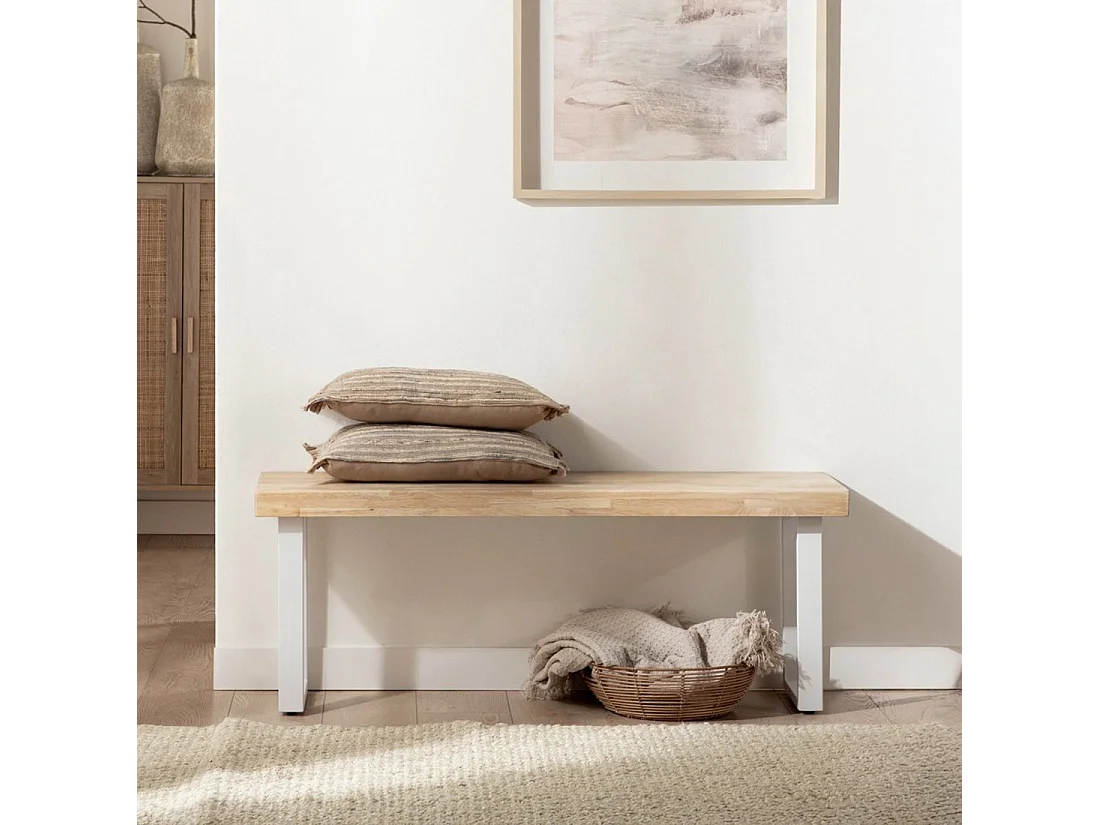 Banco en bois naturel 120x47 cm-Alys