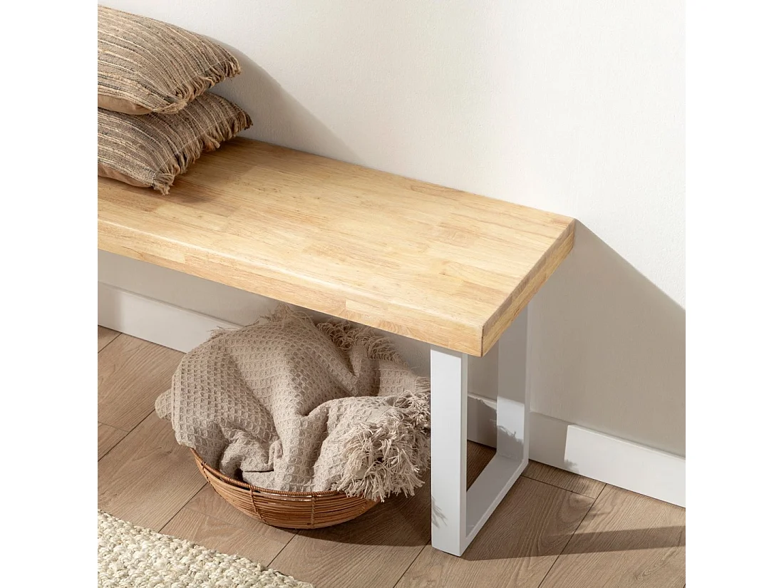 Banco en bois naturel 120x47 cm-Alys