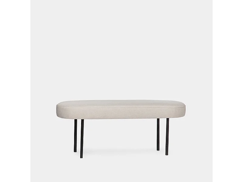 Banco en tissu beige 97x38 cm-Mena