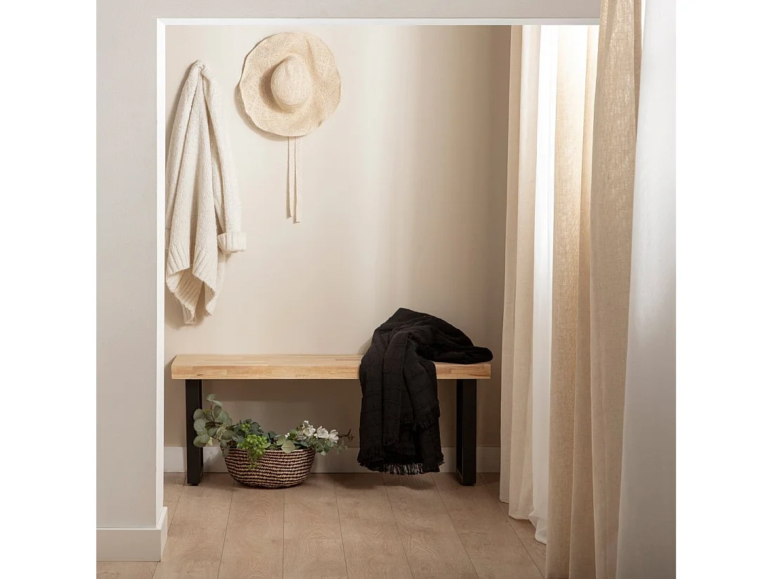 Banco en bois naturel 120x47 cm-Alys