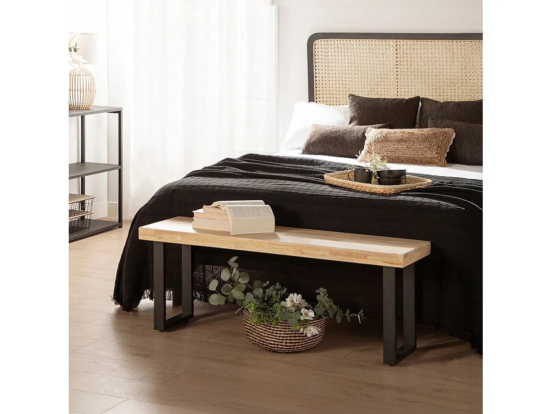 Pie de cama de Madera Natural 47 x 120- Alys