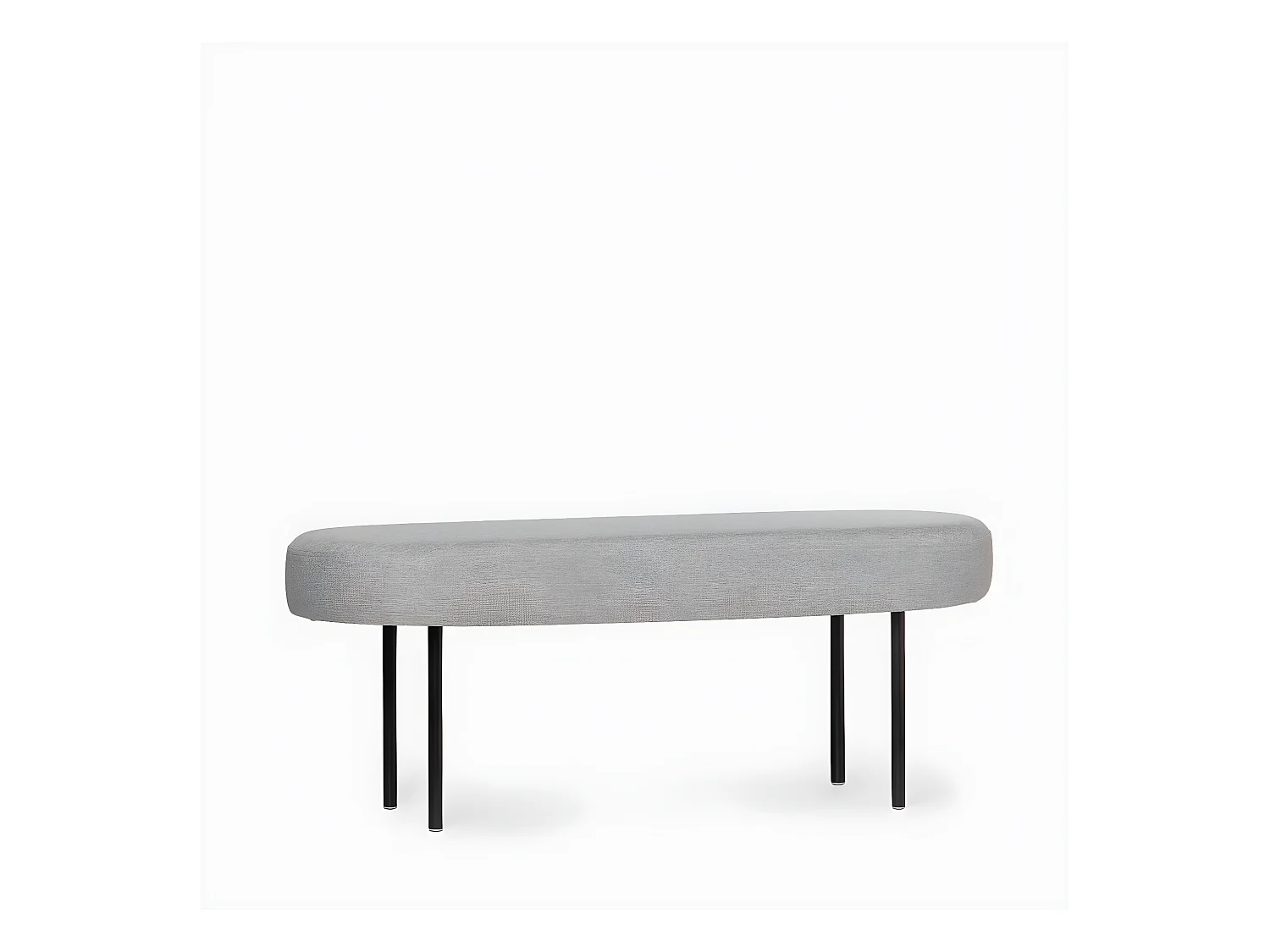 Banco en tissu gris 97x38 cm-Mena