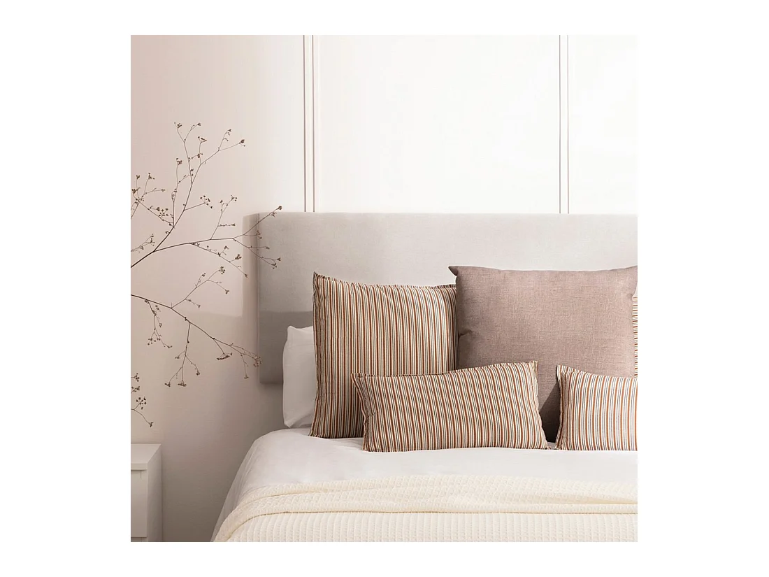 Tête de lit double en tissu beige 160x50 cm-Malta