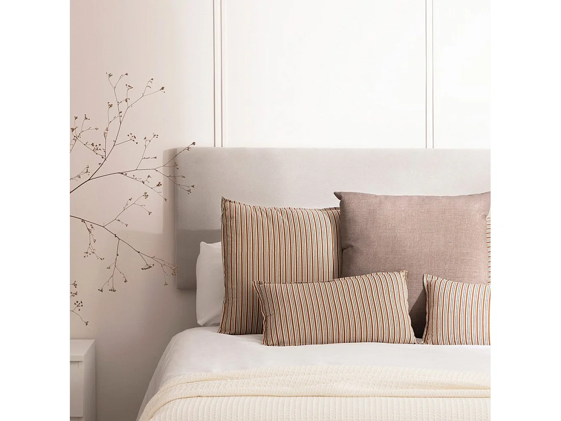 Tête de lit double en tissu beige 160x50 cm-Malta