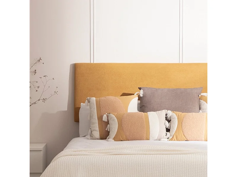 Tête de lit double en tissu moutarde 160x50 cm-Malta