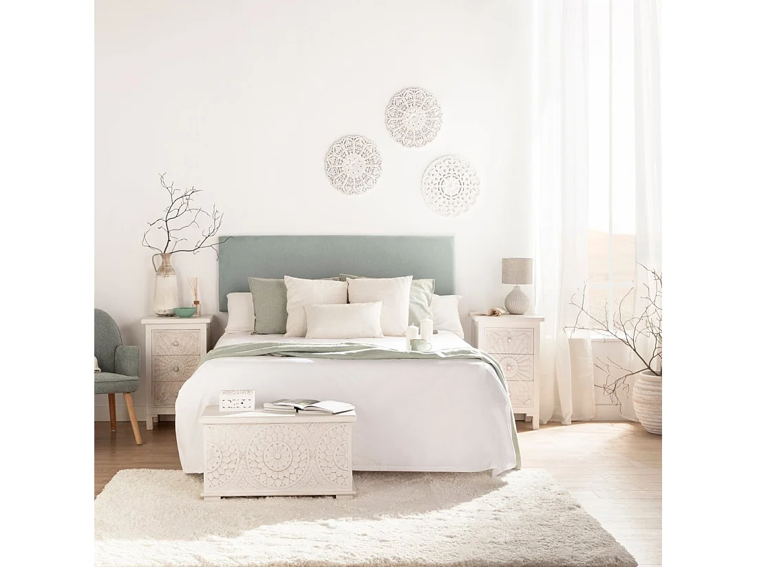 Tête de lit double en tissu menthe 160x50 cm-Malta