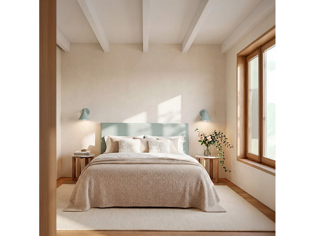 Tête de lit double en tissu menthe 160x50 cm-Malta