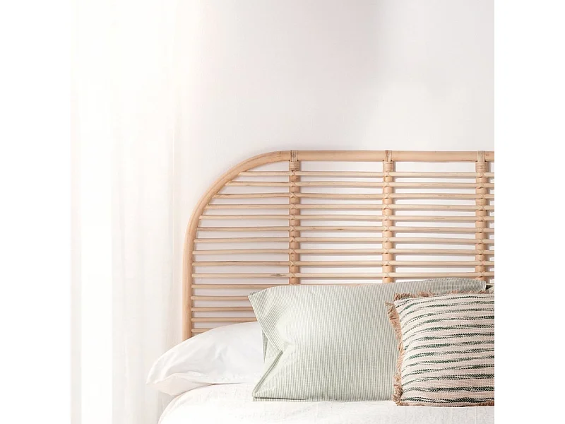 Tête de lit double en rotin naturel 160x60 cm-Siloa