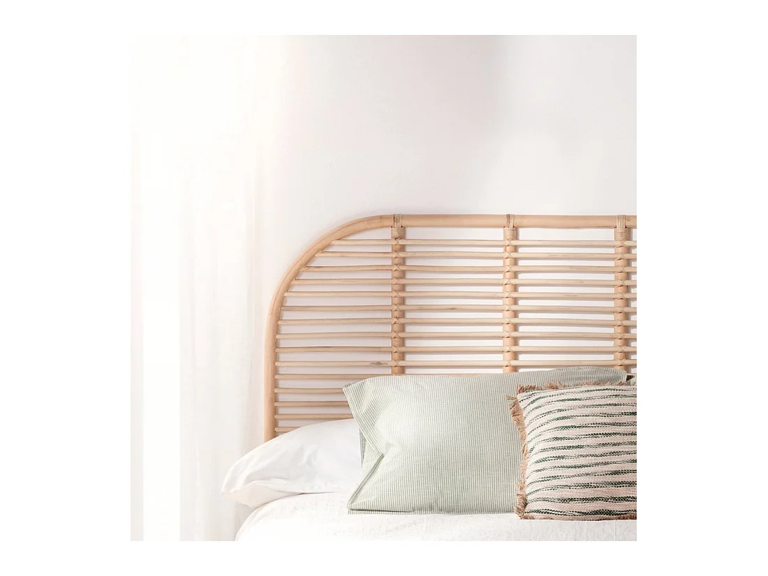 Tête de lit double en rotin naturel 160x60 cm-Siloa