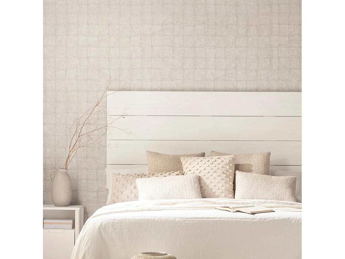 Tête de lit double en bois blanc 162x80 cm-Leira