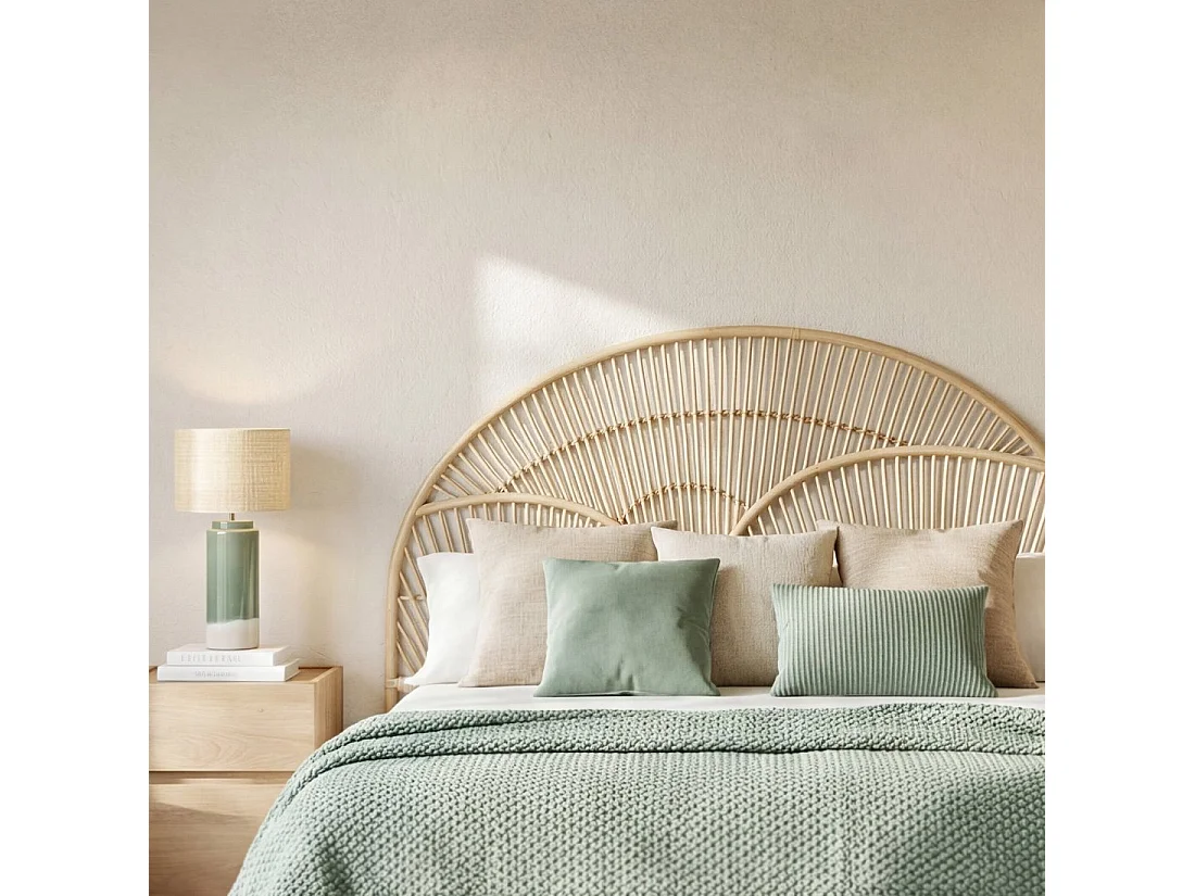 Tête de lit double en rotin naturel 170x133 cm-Arue