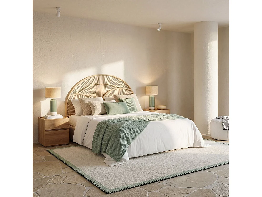 Tête de lit double en rotin naturel 170x133 cm-Arue