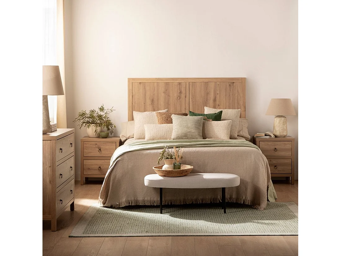 Tête de lit double en bois naturel 160x70 cm-Livorno