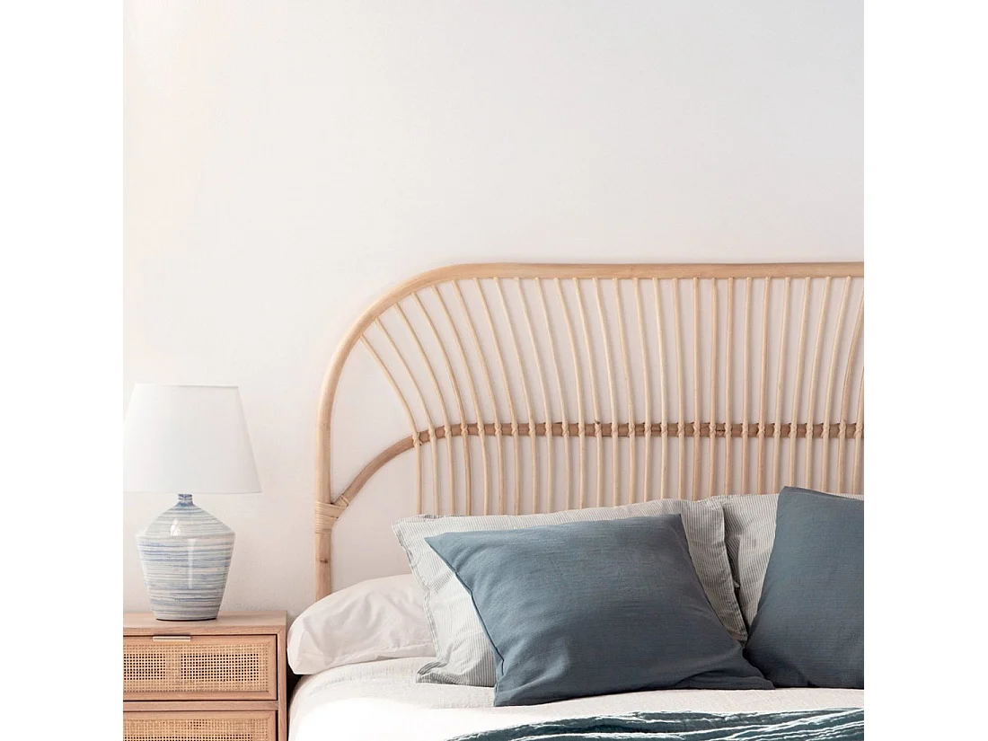 Tête de lit double en rotin naturel 160x111 cm-Doe