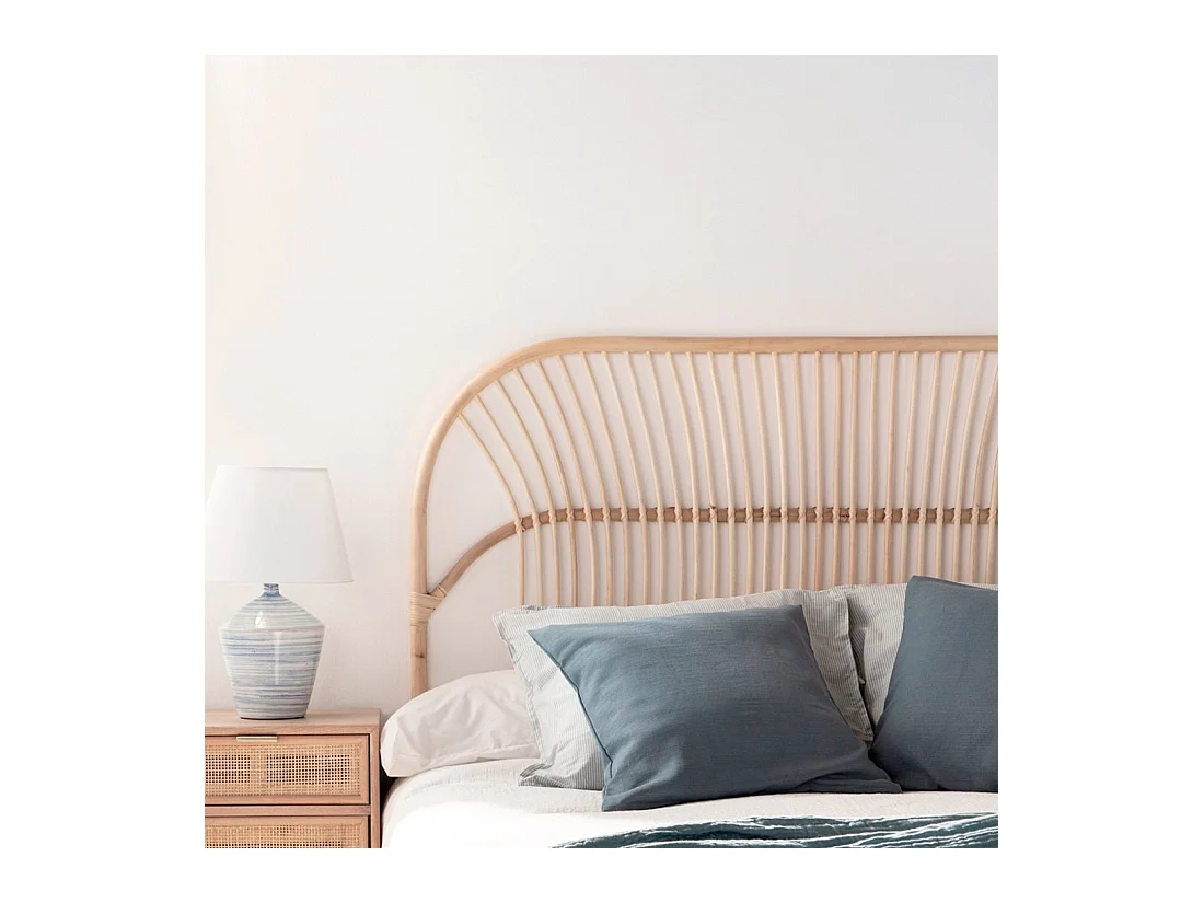 Tête de lit double en rotin naturel 160x111 cm-Doe