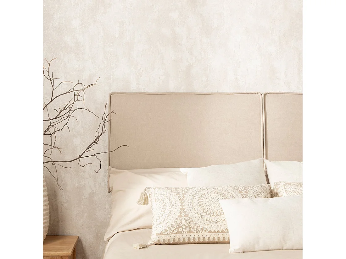 Cabecero doble de Tela Beige 55 x 168- Ayari