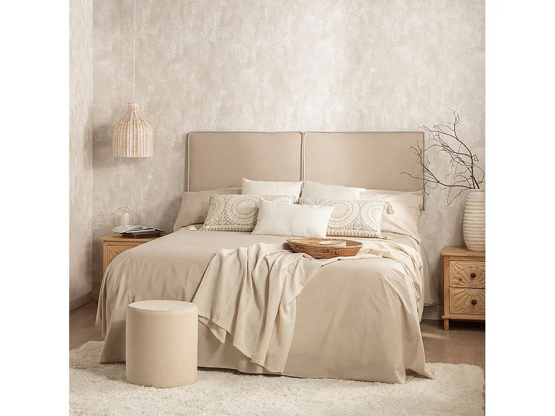 Cabecero doble de Tela Beige 55 x 168- Ayari