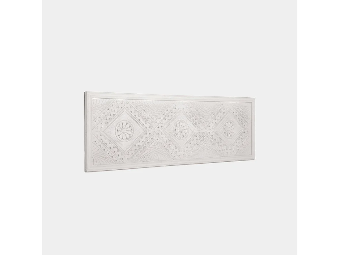 Tête de lit double en bois blanc décapé 157x50 cm-Sinta