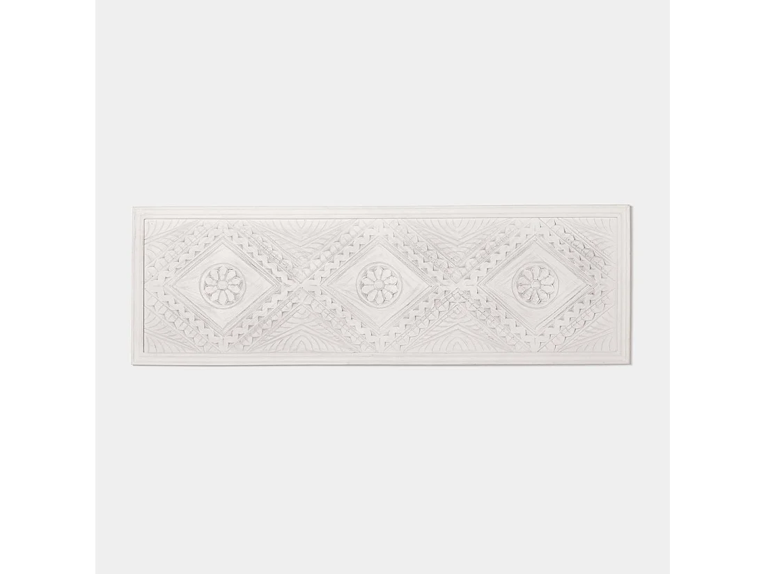 Tête de lit double en bois blanc décapé 157x50 cm-Sinta