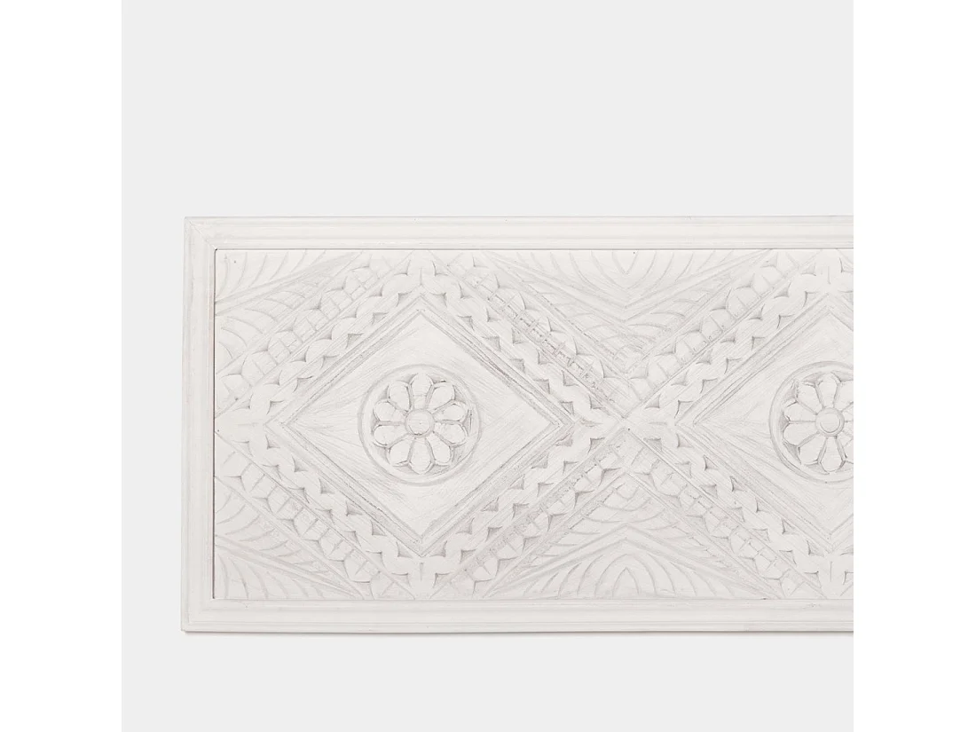 Tête de lit double en bois blanc décapé 157x50 cm-Sinta