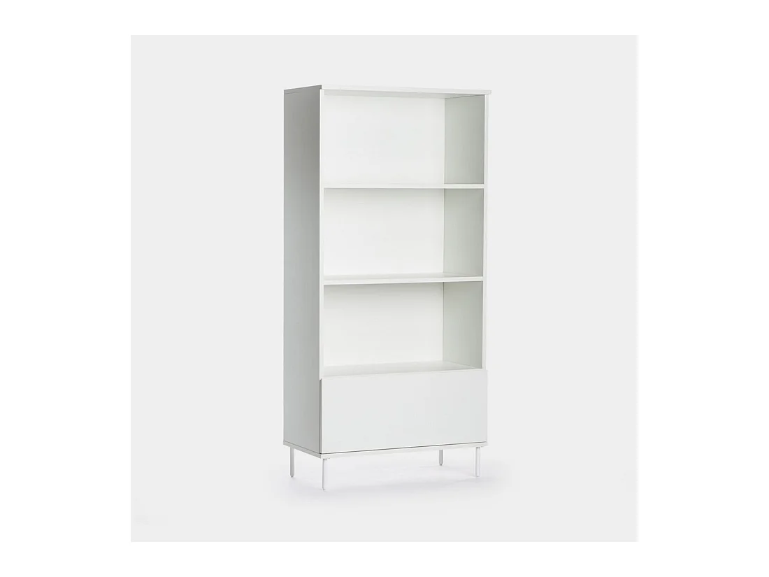 Étagère haute en laqué blanc 80x169 cm-Esben