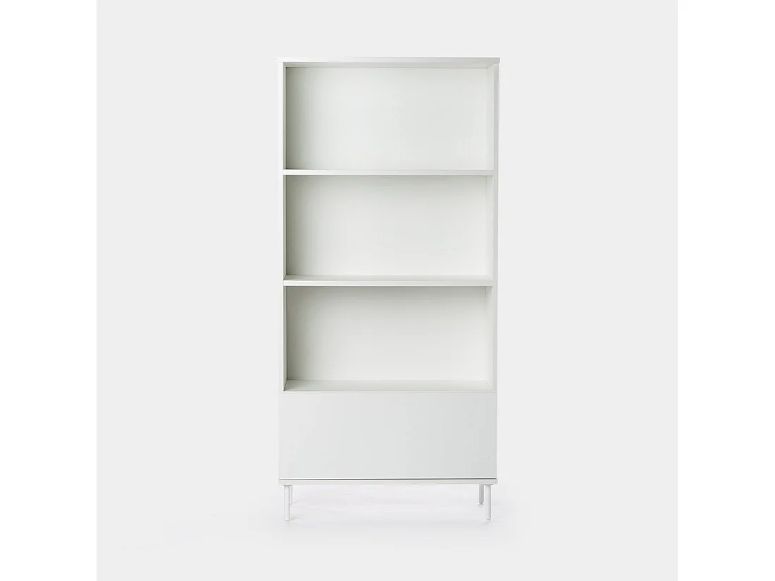 Étagère haute en laqué blanc 80x169 cm-Esben